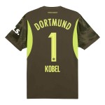 Günstige Fußballtrikots Borussia Dortmund Kobel 1 Torwart Kinder Auswärtstrikot 2024-25 Kurzarm